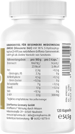 Capsules Zein Pharma ZeinPharma Griffonia 5-HTP 100mg Vegan Capsules