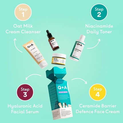 Facial Care Sets Qasimi Q+A Holiday Heroes Skincare Giftset 4-Step Regime with Oat Milk Cleanser