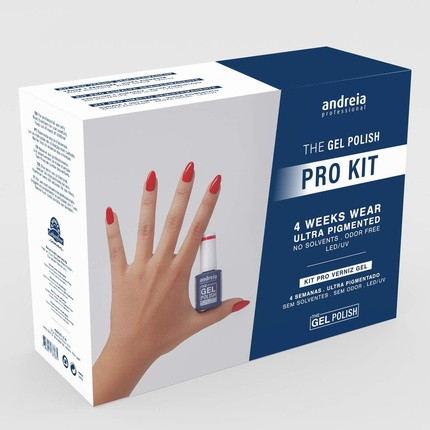 Gel-Nagelset Andreia PRO Kit mit Ultrabond-Nagelprimer, Gel Base und Top Coat, The Gel Polish, Entferner, Prep + Clean Reiniger, Waschbarer Buffer & Nagelfeile