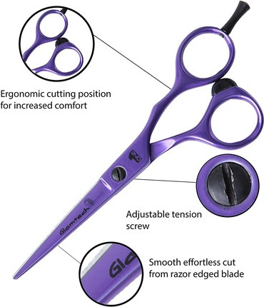 Hair Dressing Scissors Glamtech Ergonomic Sharp Edged Professional Scissors