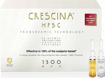 Haarwasser Crescina Crescina HFSC Transdermic Technology Ampullenkomplex zur Wiederherstellung des Haarwachstums und gegen Haarausfall für Männer