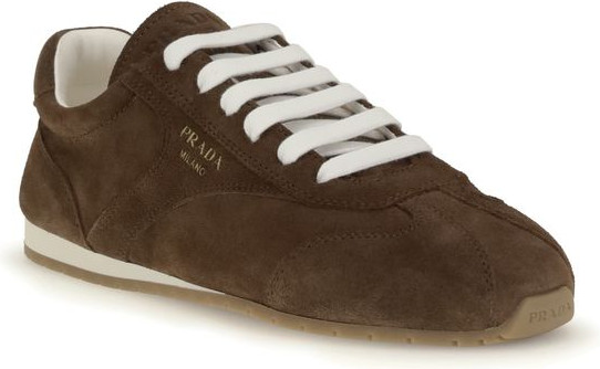 Brown Calf Leather Sneakers Prada
