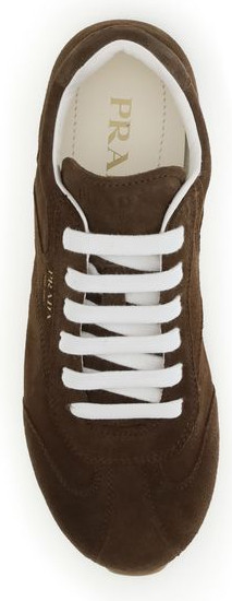 Brown Calf Leather Sneakers Prada