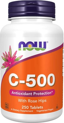 Vitamin Tabletten Now Foods C-500 mit Hagebutten