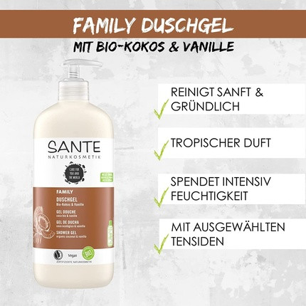 Duschgel Sante Naturkosmetik Bio Kokos & Vanille