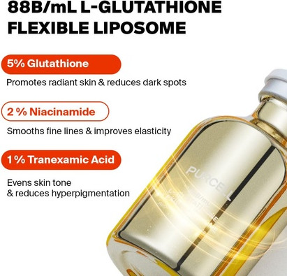 Gesichtsserum Purcell Glutathion Gesichtsserum Hohe Konzentration mit Vitamin B3 und Vitamin E