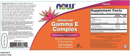 Softgel Now Foods Advanced Gamma E Complex