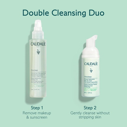 Makeup Removing Cleansing Oil Caudalie Double Cleansing Duo Set