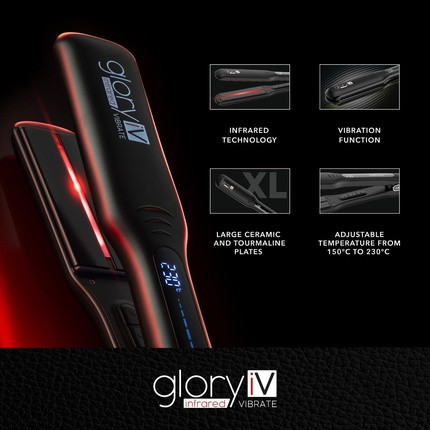 Hair Straightener Gamma Professional Vibration Infrared Glory IV Extra Large