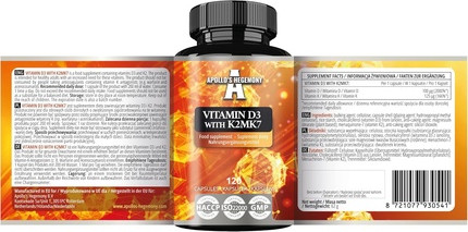Vitamin D3 with K2 MK7 Capsules Apollo's Hegemony