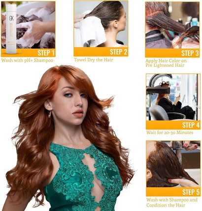 Hair Color Cream GK Hair Amber 6.93 Caramel