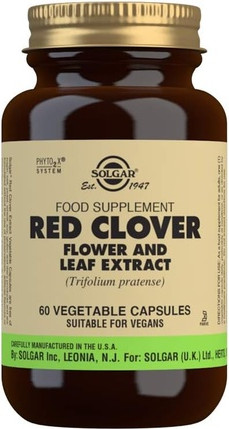 Vegetable Capsules Solgar Red Clover Flower and Leaf Extract