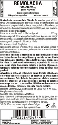 Vegetable Capsules Solgar Beetroot Extract