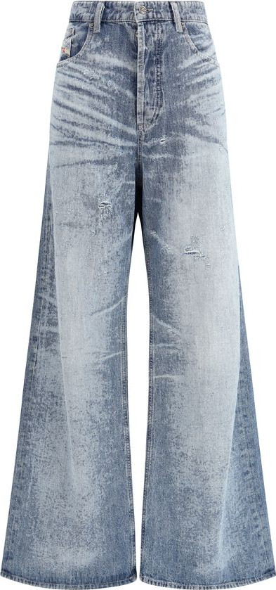 Синие хлопковые расклешенные джинсы Diesel
