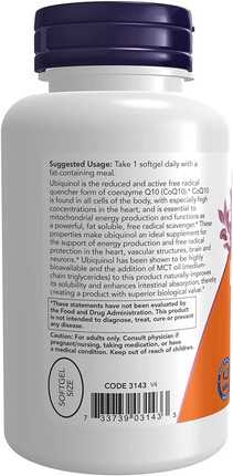 Softgels Now Foods High Bioavailability CoQ10
