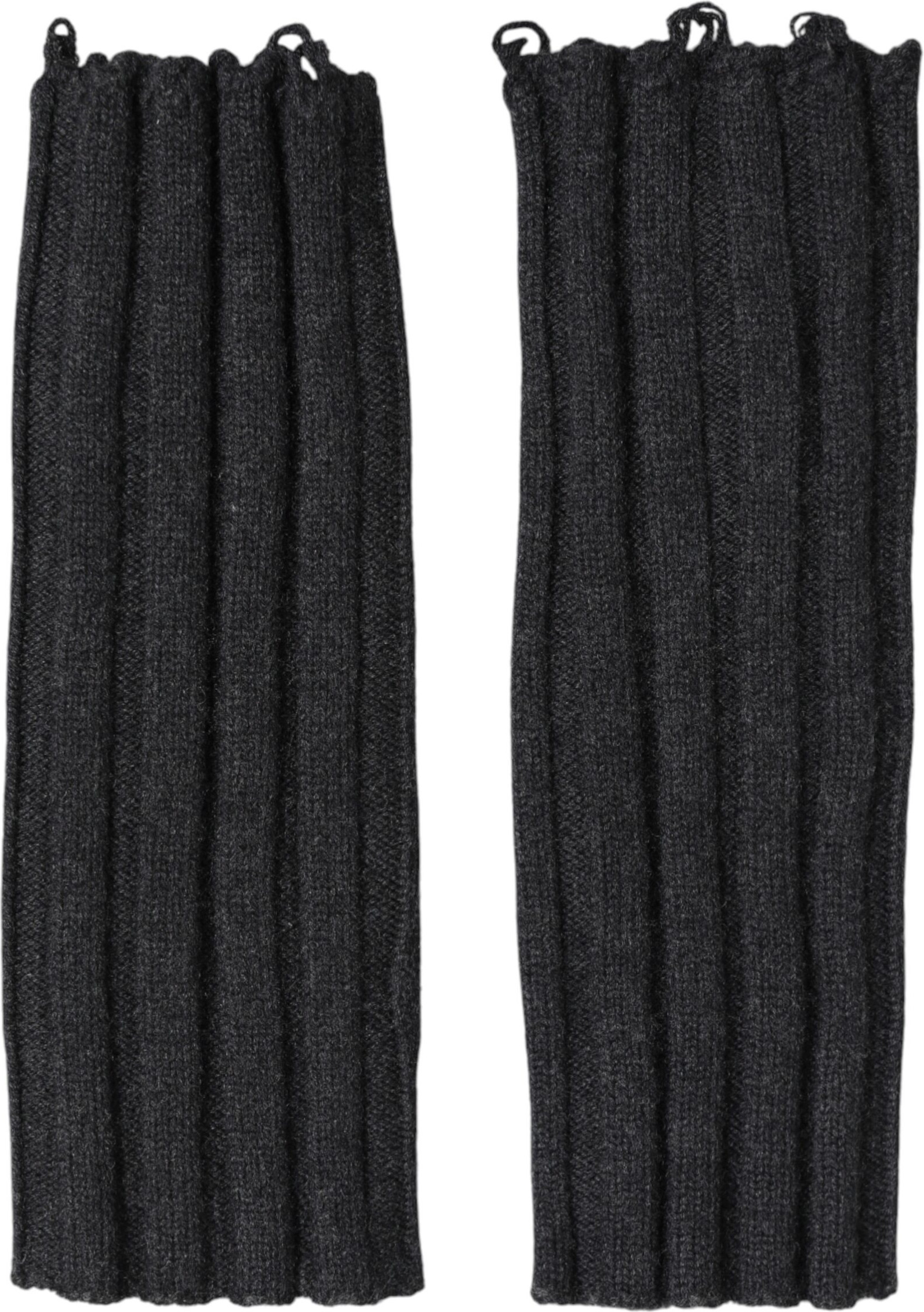 Black Virgin Wool Knitted Fingerless Gloves Dolce & Gabbana