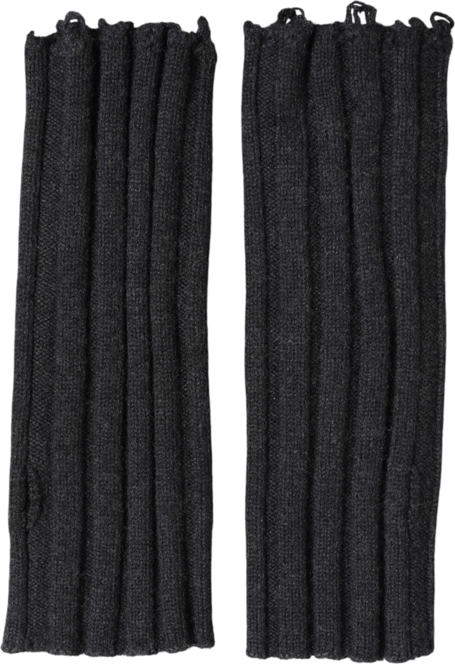 Black Virgin Wool Knitted Fingerless Gloves Dolce & Gabbana