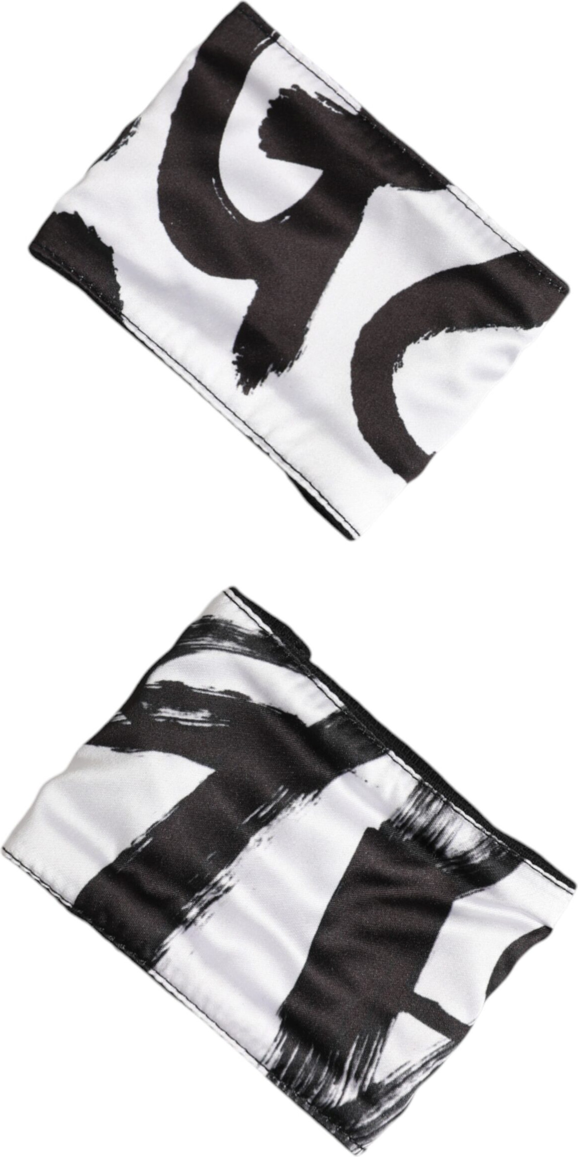 Wristband Dolce & Gabbana Black White DG Logo Silk 1 Pair