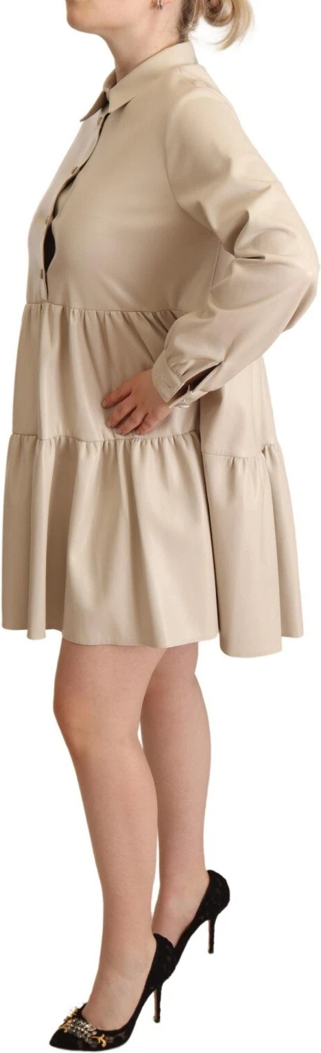 Leder Beige Mini-Kleid Pucca