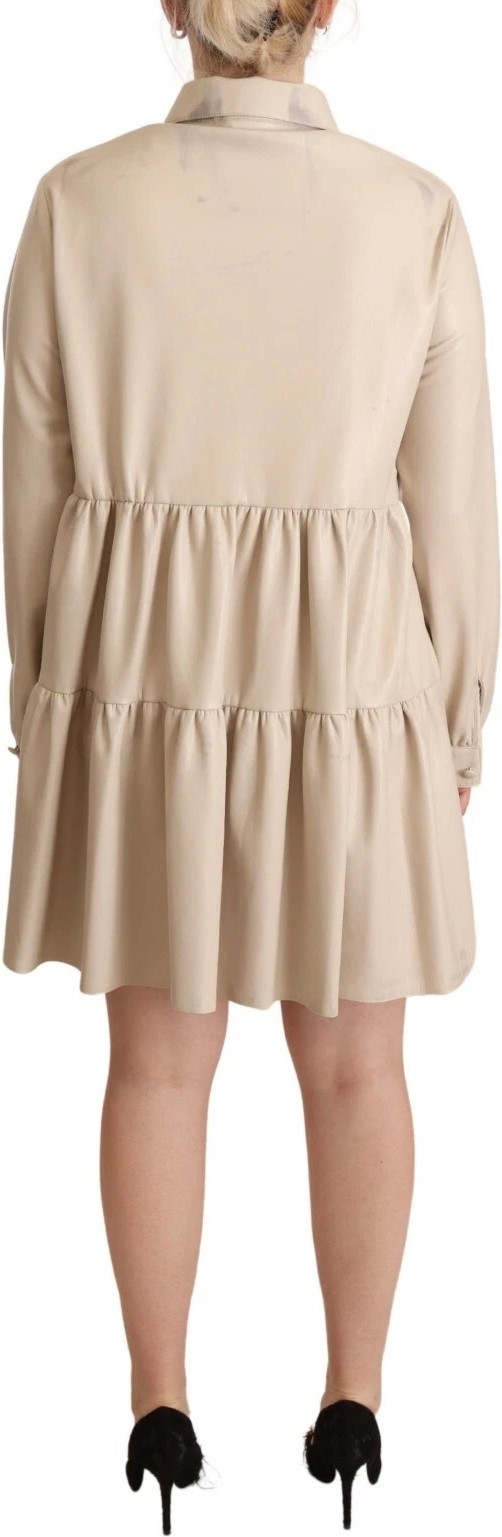 Leder Beige Mini-Kleid Pucca