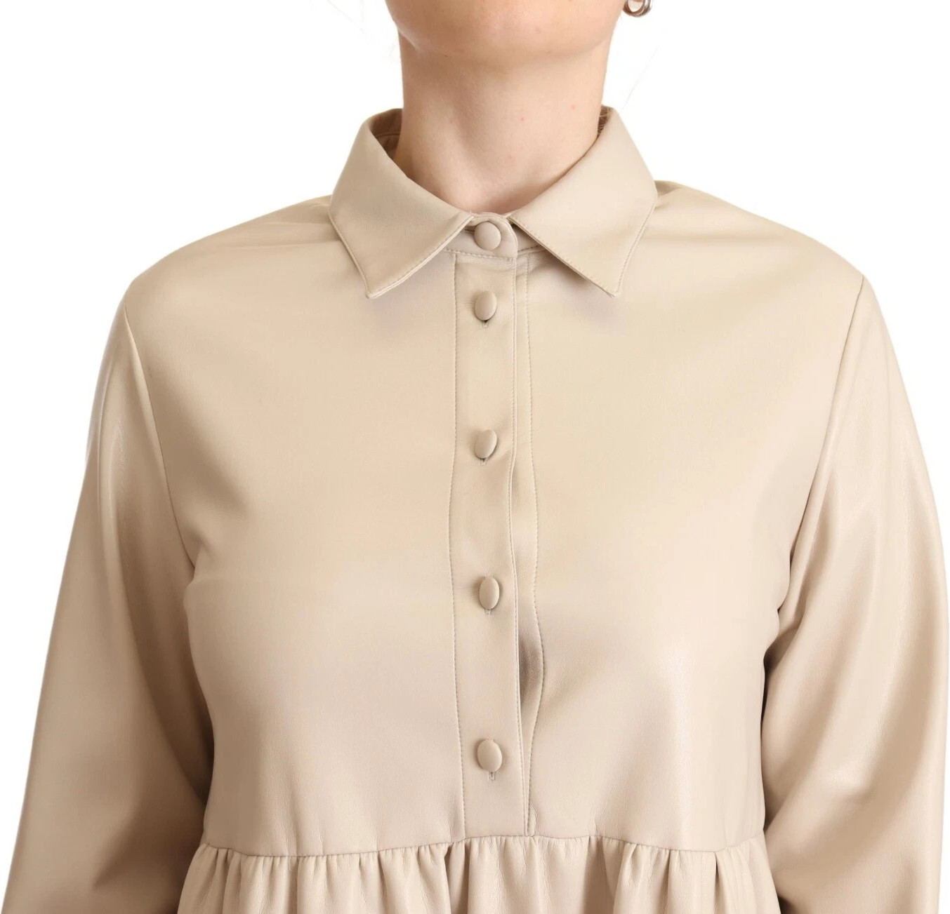 Leder Beige Mini-Kleid Pucca