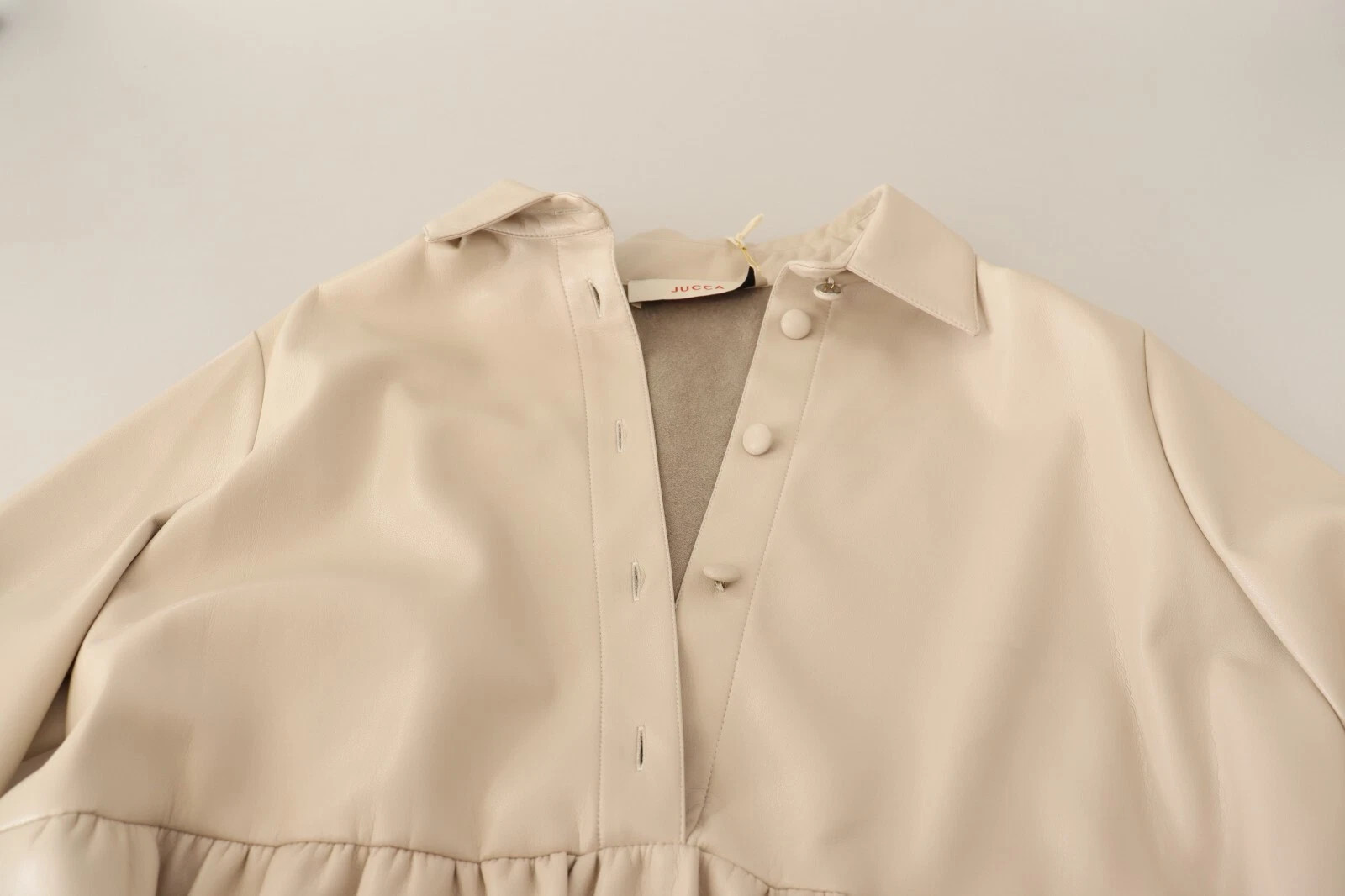 Leder Beige Mini-Kleid Pucca