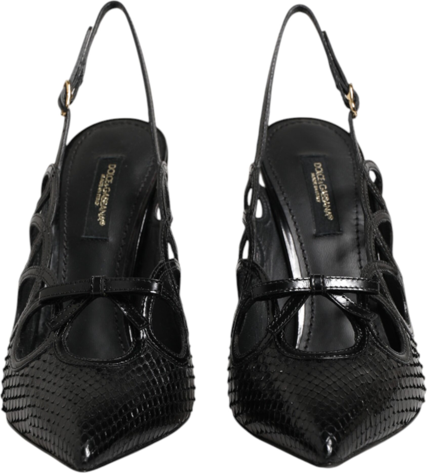 Leather High Heels Slingback Shoes Dolce & Gabbana