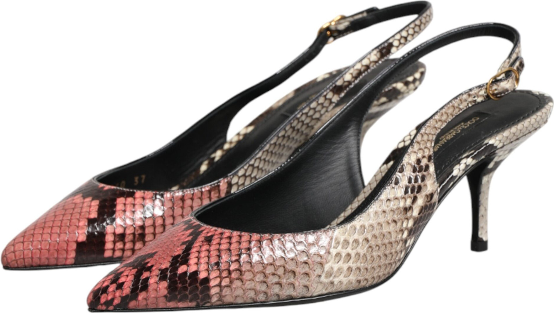 Shoes Multicolor Leather Heels Slingback Dolce & Gabbana
