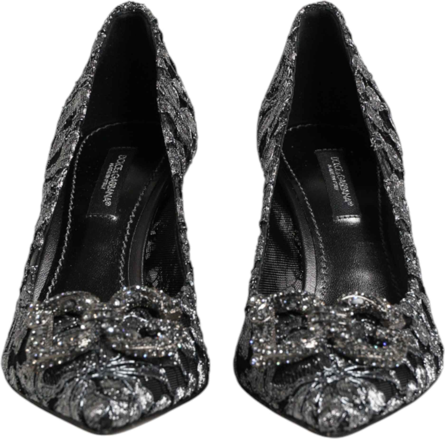 Pumps Dolce & Gabbana Silver Lace DG Amore Heels