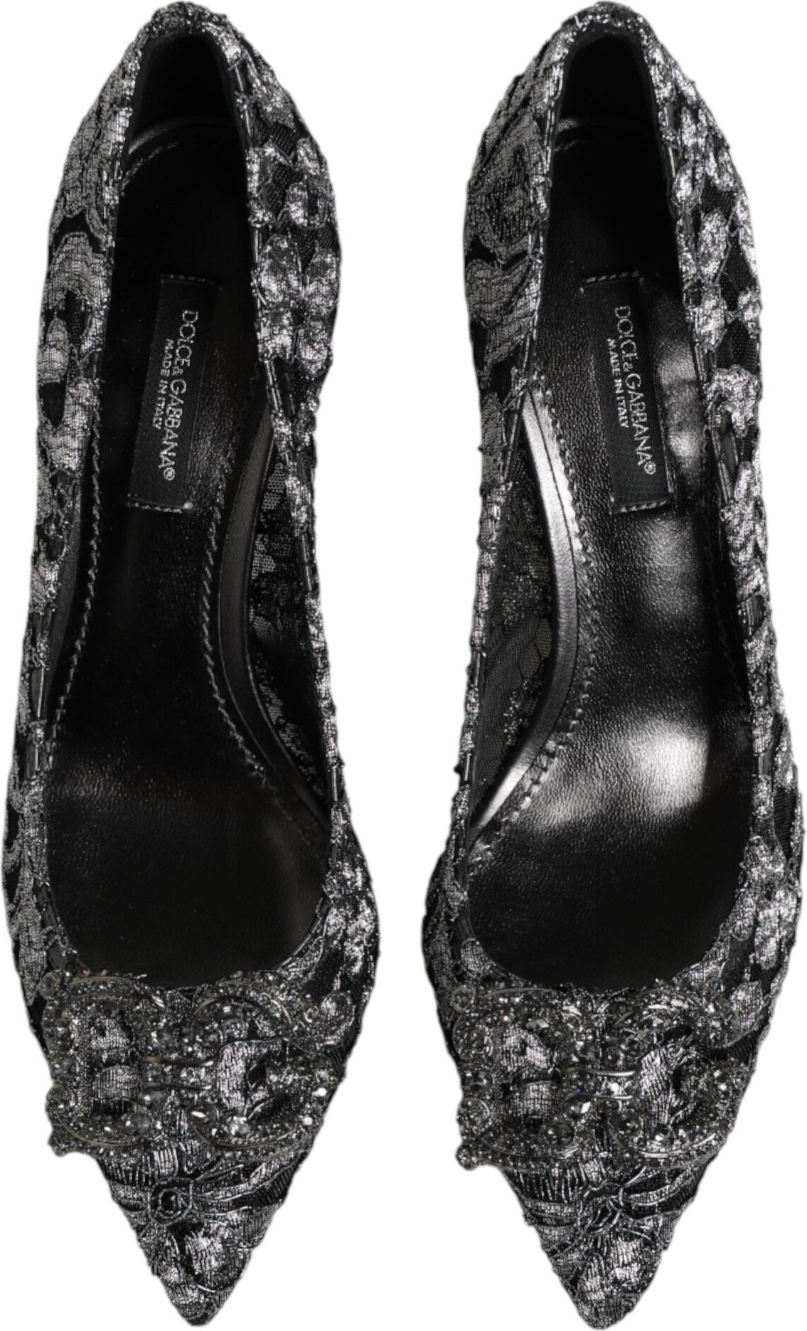 Pumps Dolce & Gabbana Silver Lace DG Amore Heels