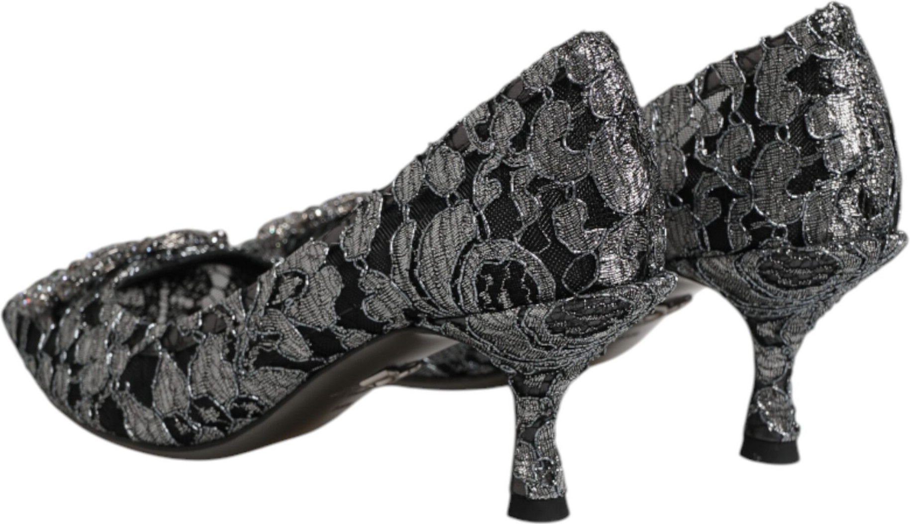Pumps Dolce & Gabbana Silver Lace DG Amore Heels