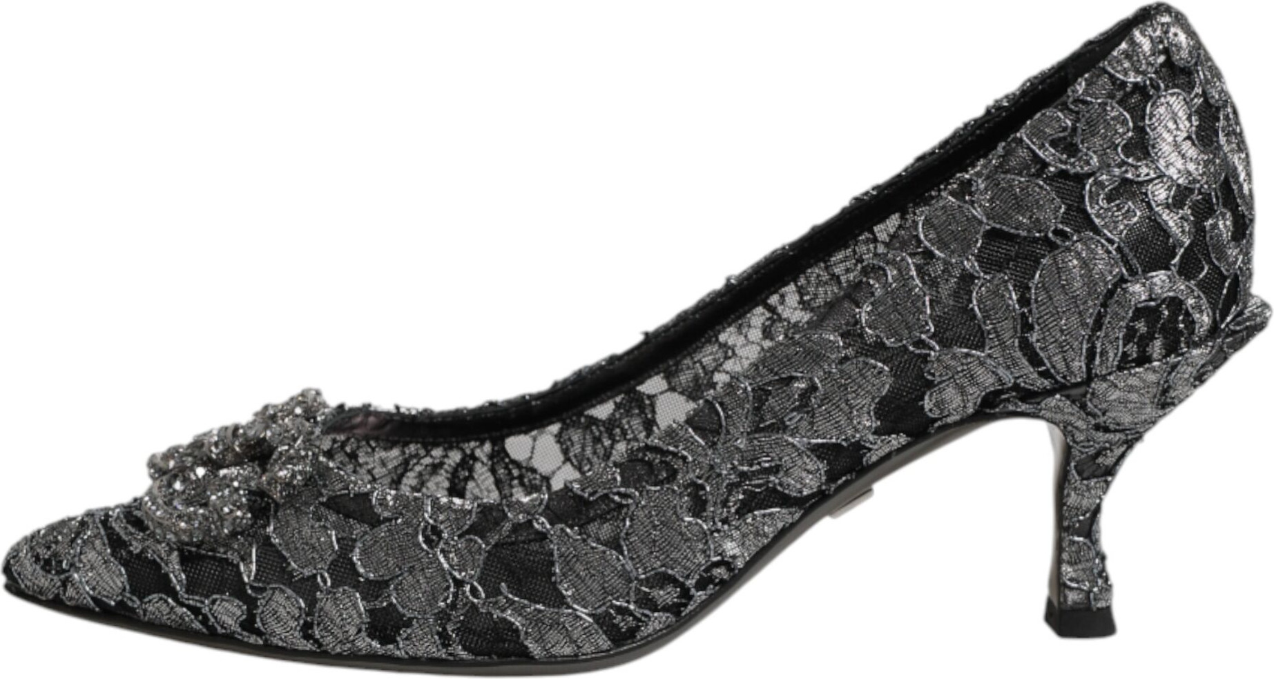 Pumps Dolce & Gabbana Silver Lace DG Amore Heels