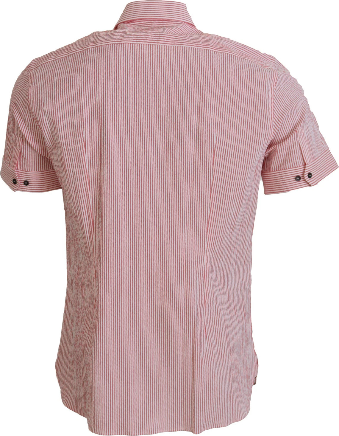 Red White Striped Cotton Short Sleeve Shirt Dolce & Gabbana