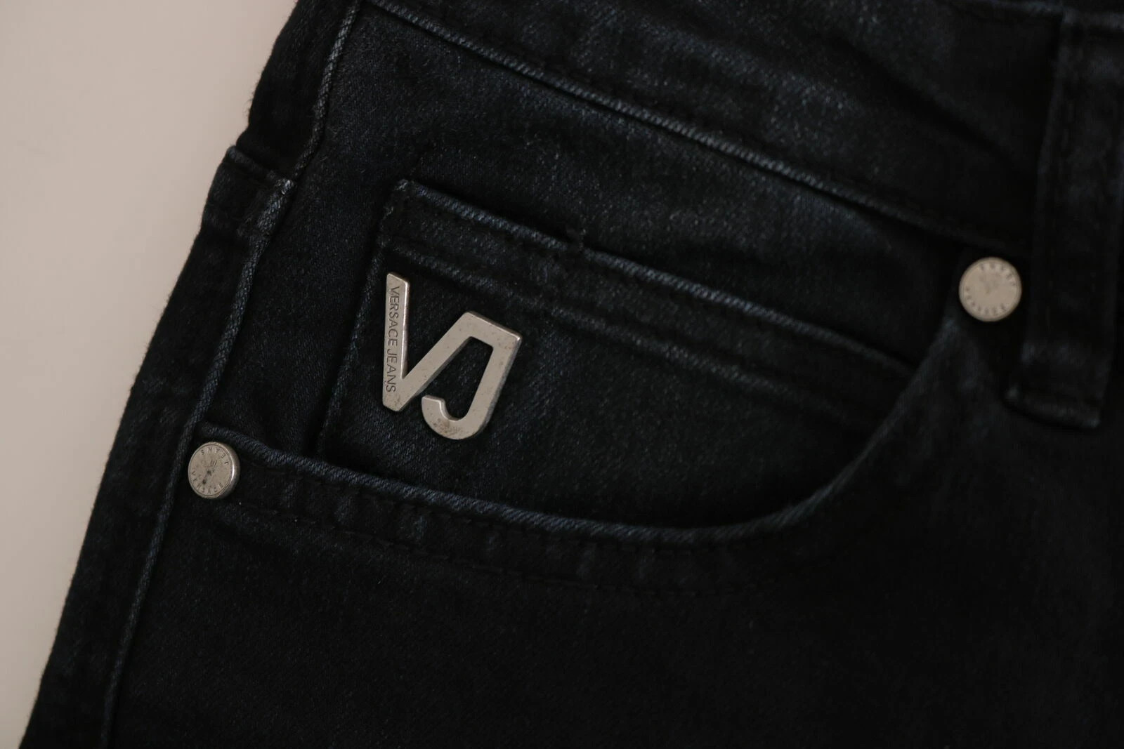 Hose Versace Jeans Couture Dunkles Schwarz Slim Fit