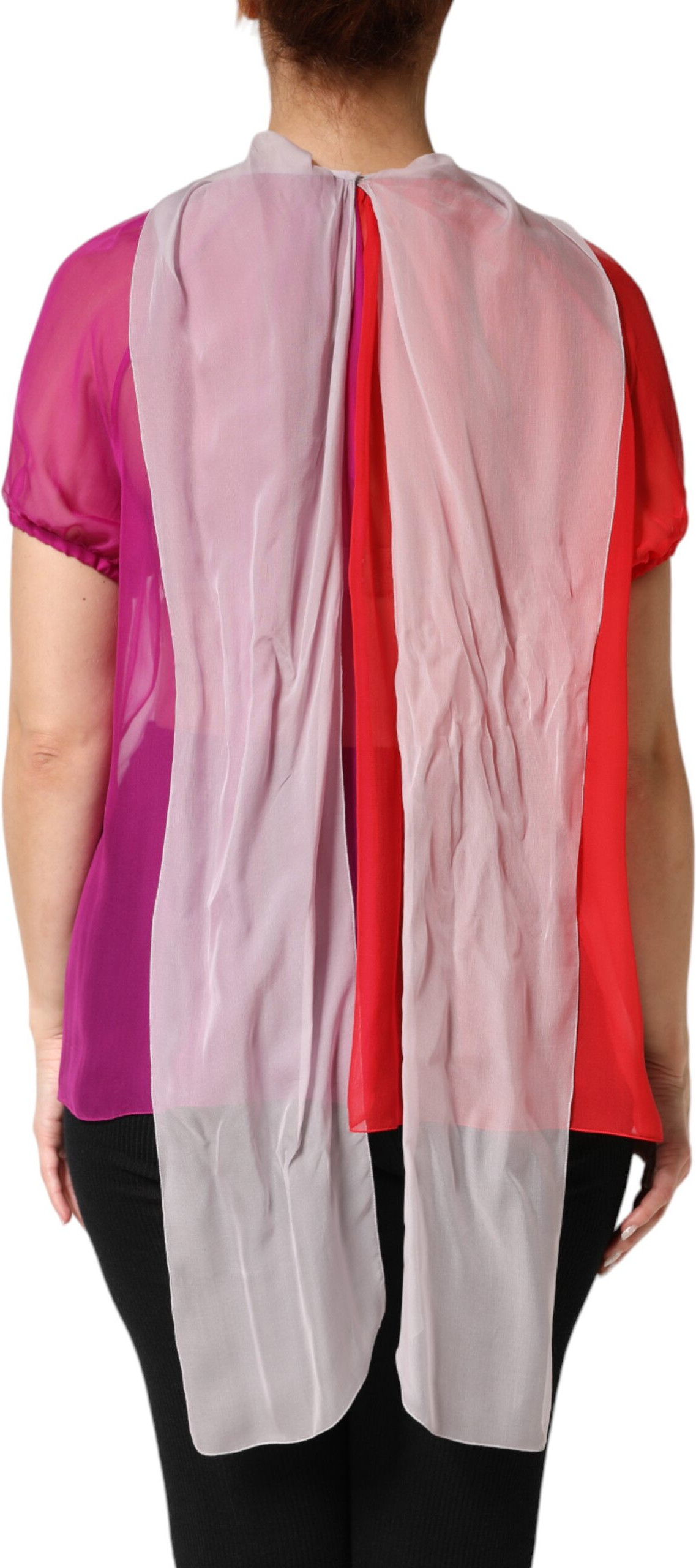 Short Sleeves Silk Blouse Top Dolce & Gabbana
