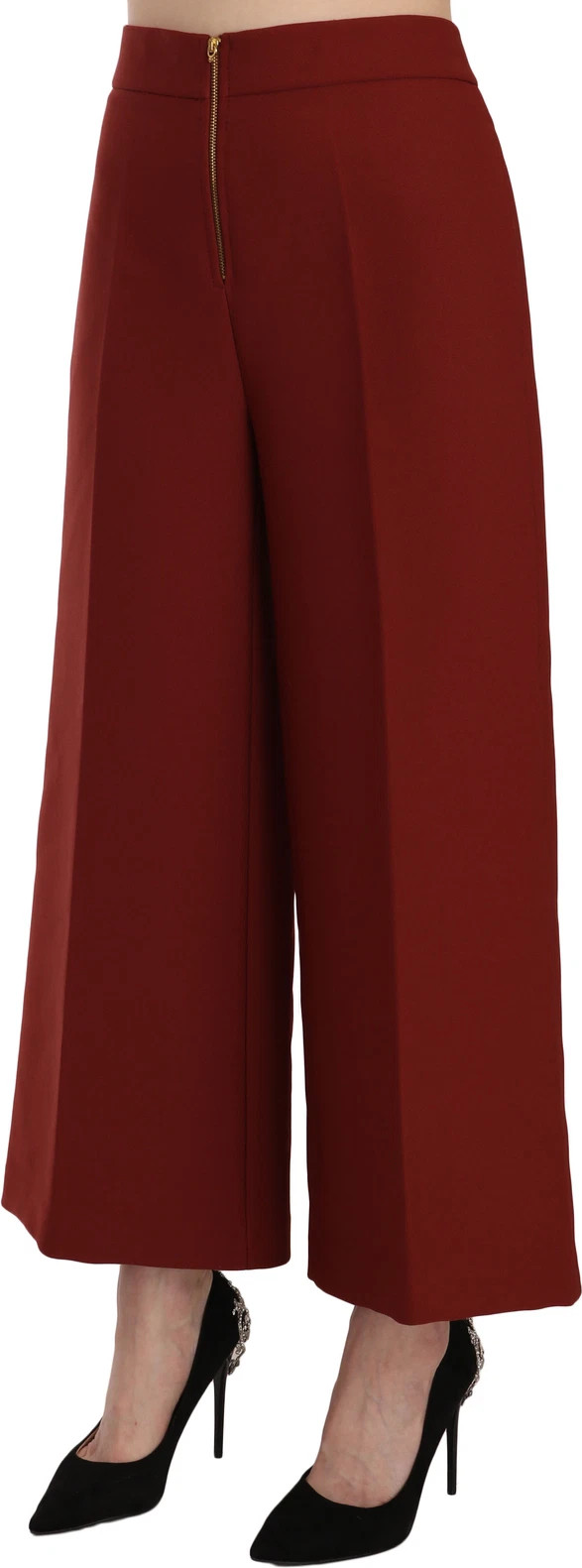 Rote High Waist Cropped Schlaghose "Formal Trouser Pants" von Pucca