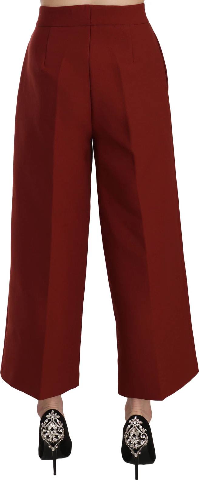 Rote High Waist Cropped Schlaghose "Formal Trouser Pants" von Pucca