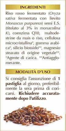 Tablets Dr Giorgini Red Rice and Coenzyme Q10 Supplement
