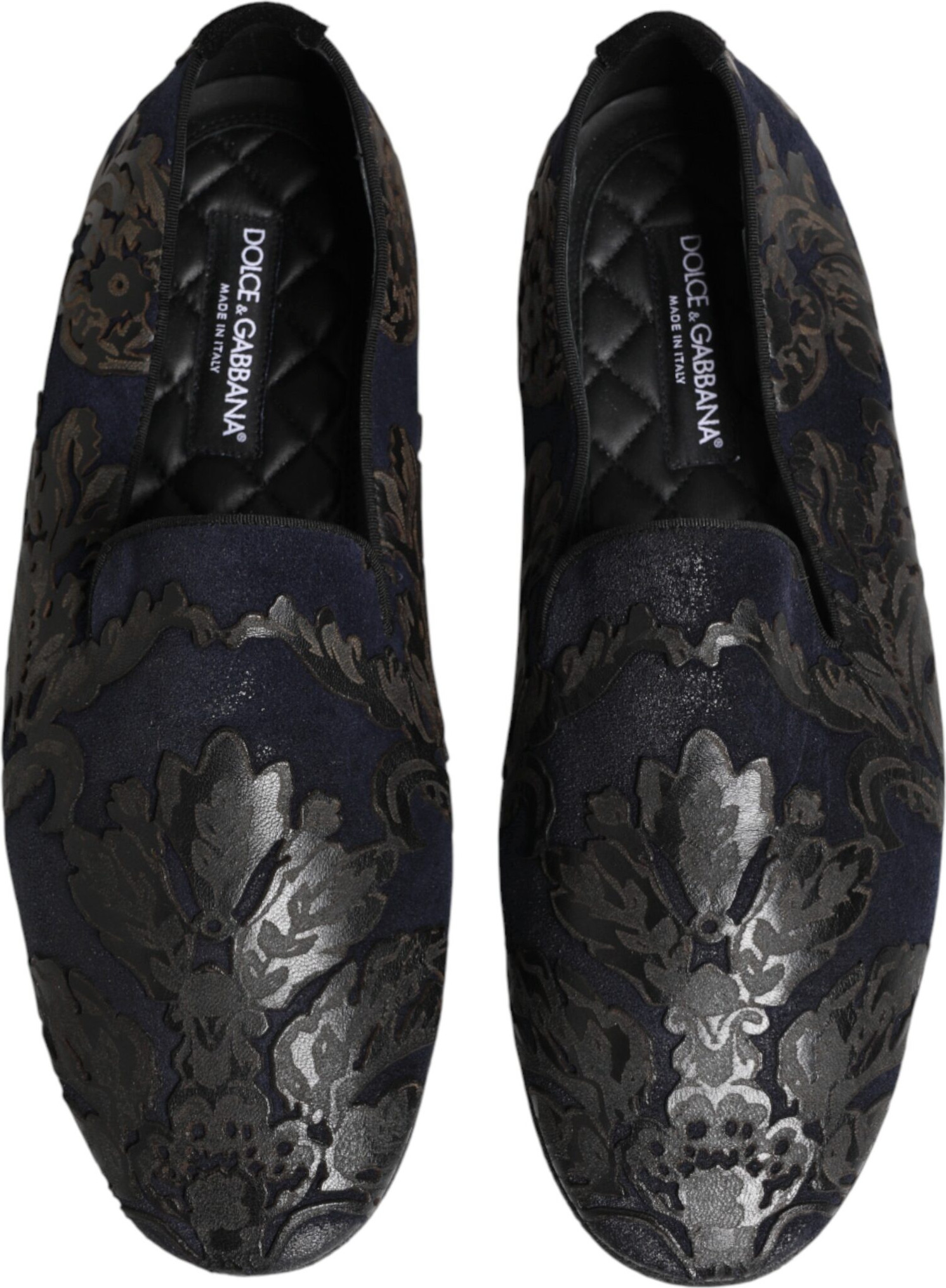 Loafer Dolce & Gabbana Schwarz Jacquard Leder zum Reinschlüpfen