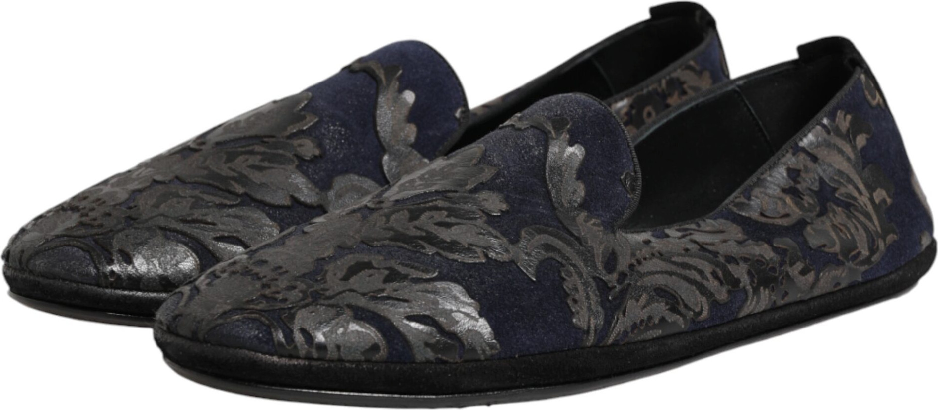 Loafer Dolce & Gabbana Schwarz Jacquard Leder zum Reinschlüpfen