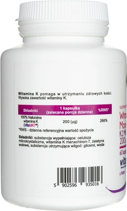 Vitamin Aliness Vitamin K2 Mono FORTE MK-7 200mcg