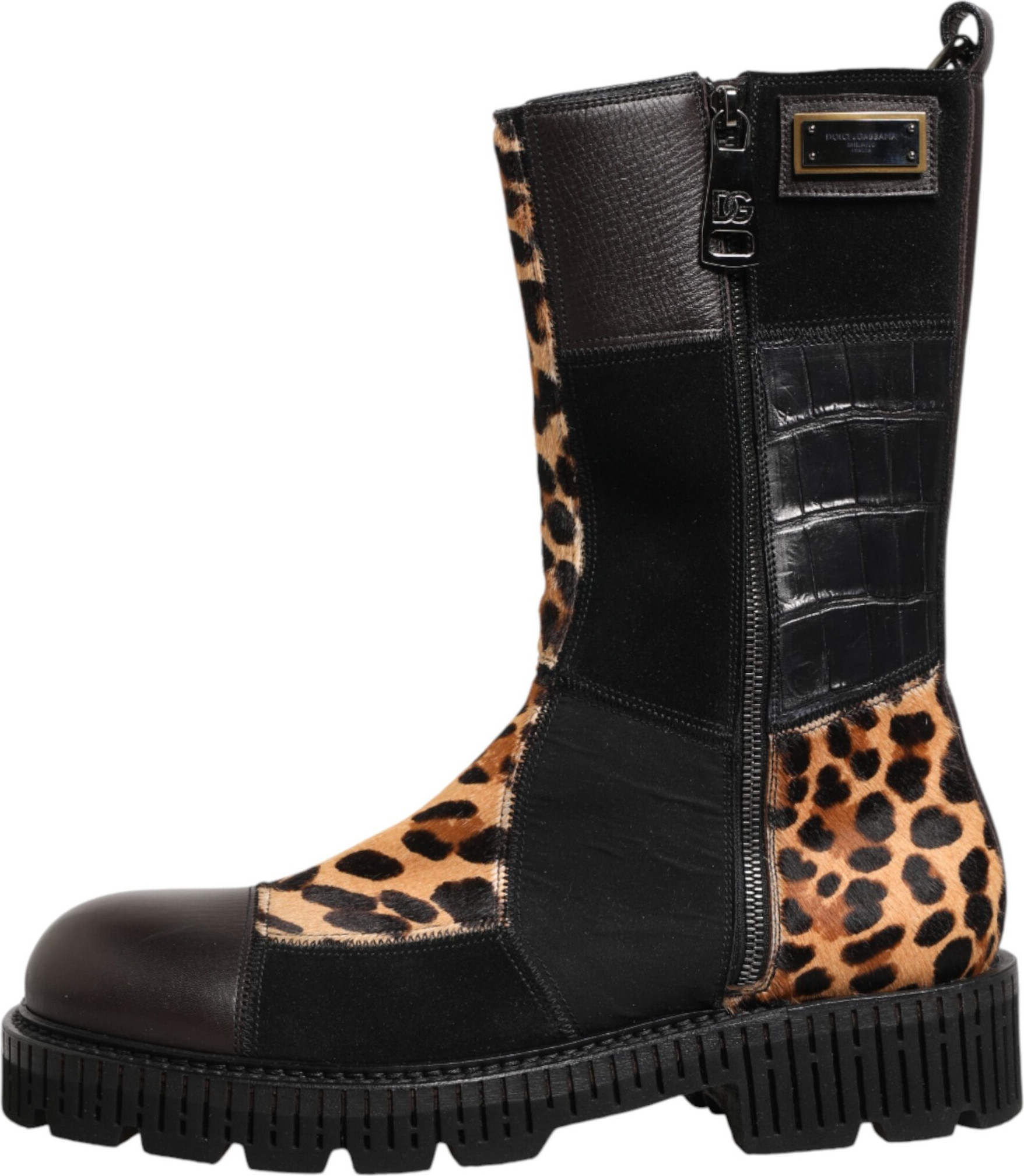 Mehrfarbige Leo-Stiefel bis zur Wade von Dolce & Gabbana