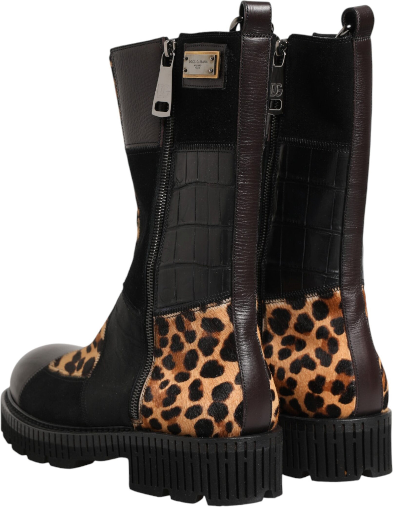 Mehrfarbige Leo-Stiefel bis zur Wade von Dolce & Gabbana