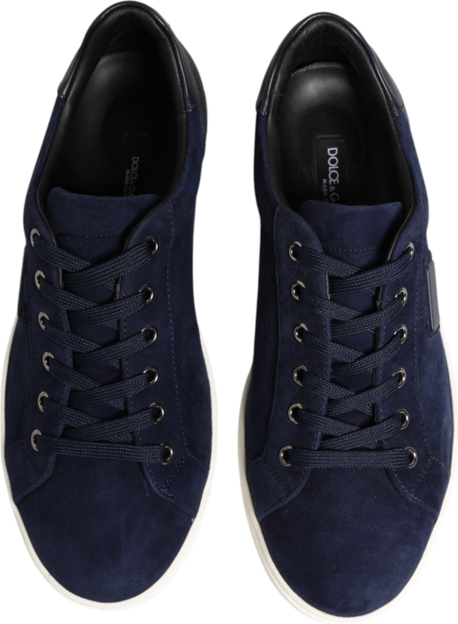Blue Leather Suede Low Top Sneakers Shoes Dolce & Gabbana
