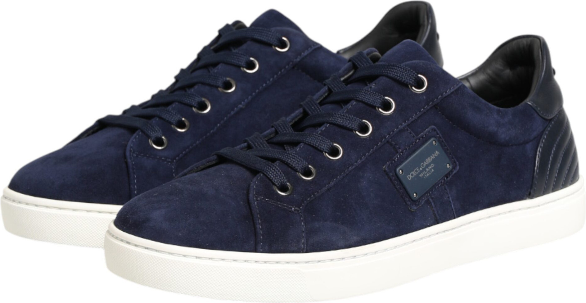Blue Leather Suede Low Top Sneakers Shoes Dolce & Gabbana