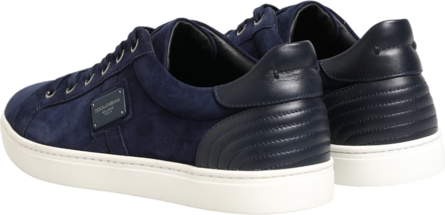 Blue Leather Suede Low Top Sneakers Shoes Dolce & Gabbana