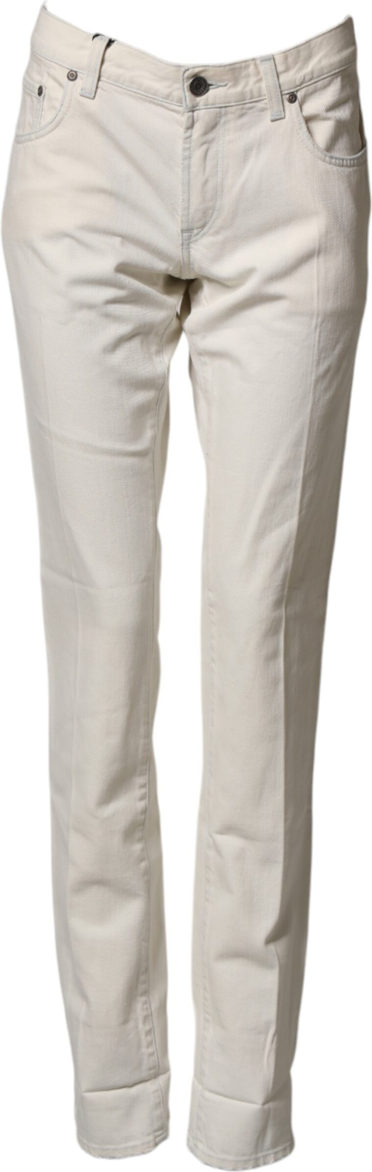 Jeans Dolce & Gabbana Weiße Baumwoll Skinny Denim Hose Herren Jeans