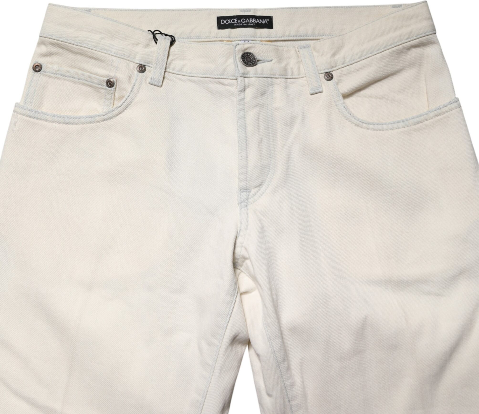 Jeans Dolce & Gabbana White Cotton Skinny Denim Trouser Men Jeans