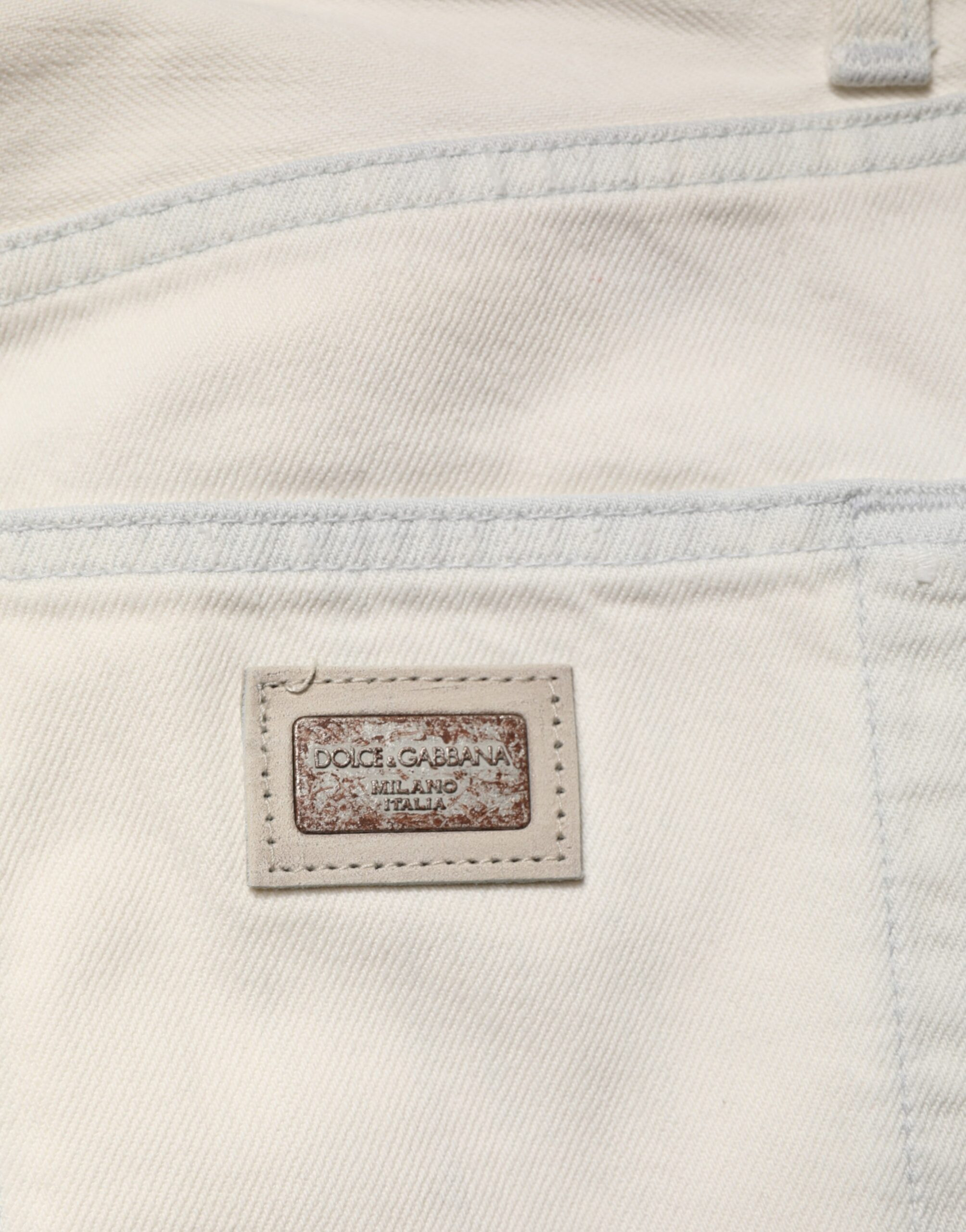 Jeans Dolce & Gabbana White Cotton Skinny Denim Trouser Men Jeans