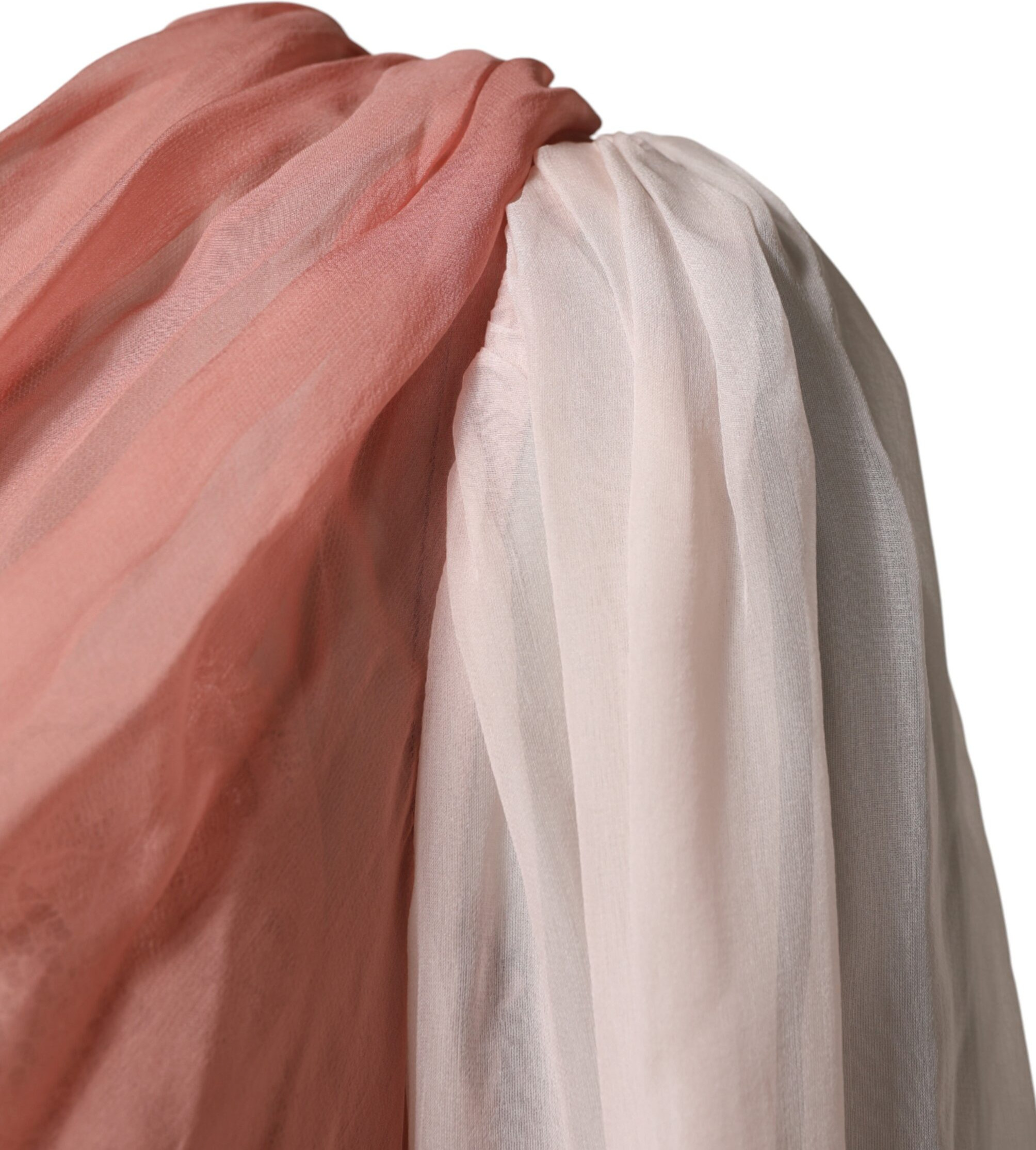 Pink Silk Tulle Long Sleeve V-neck Dress Dolce & Gabbana